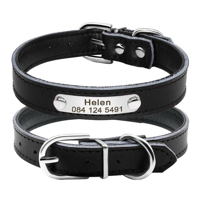 Black 1 Personalized Leather Cat Collar-H99